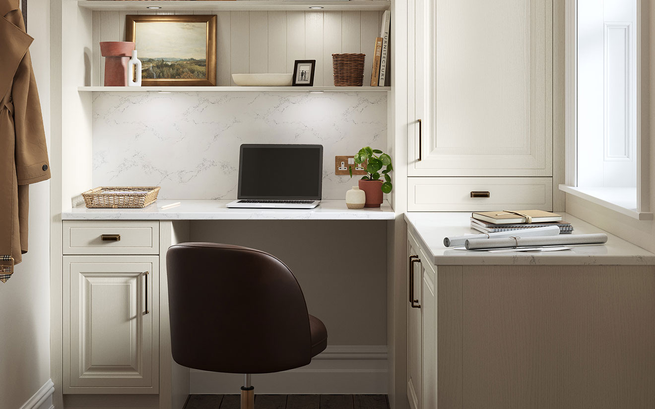 Jacobsen Taupe Grey and Light Teal Home Office Furniture