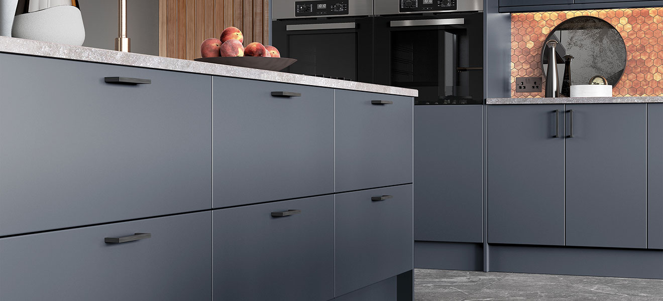 Zola Matte Slate Blue Kitchen